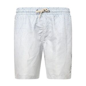 Crosshatch Mens Layotta Geometric Pattern Swim Shorts / Light Stone